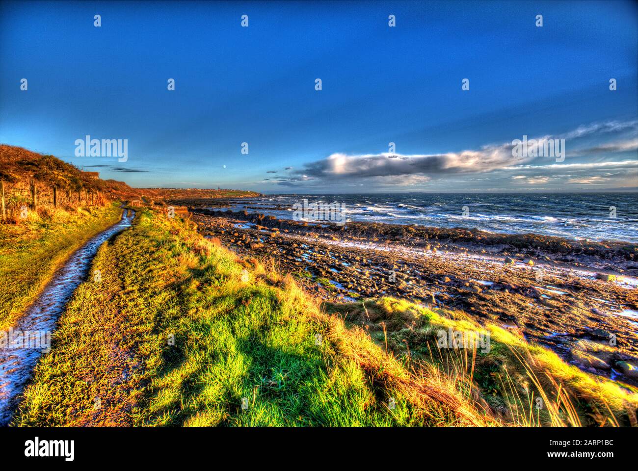 Fife Coastal Path, Scotland. Artistic view of the Fife Coastal Footpath between the Fife