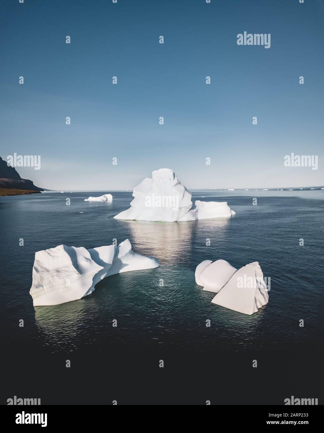 Top view to iceberg in Greenland breaking of Glacier. Top and