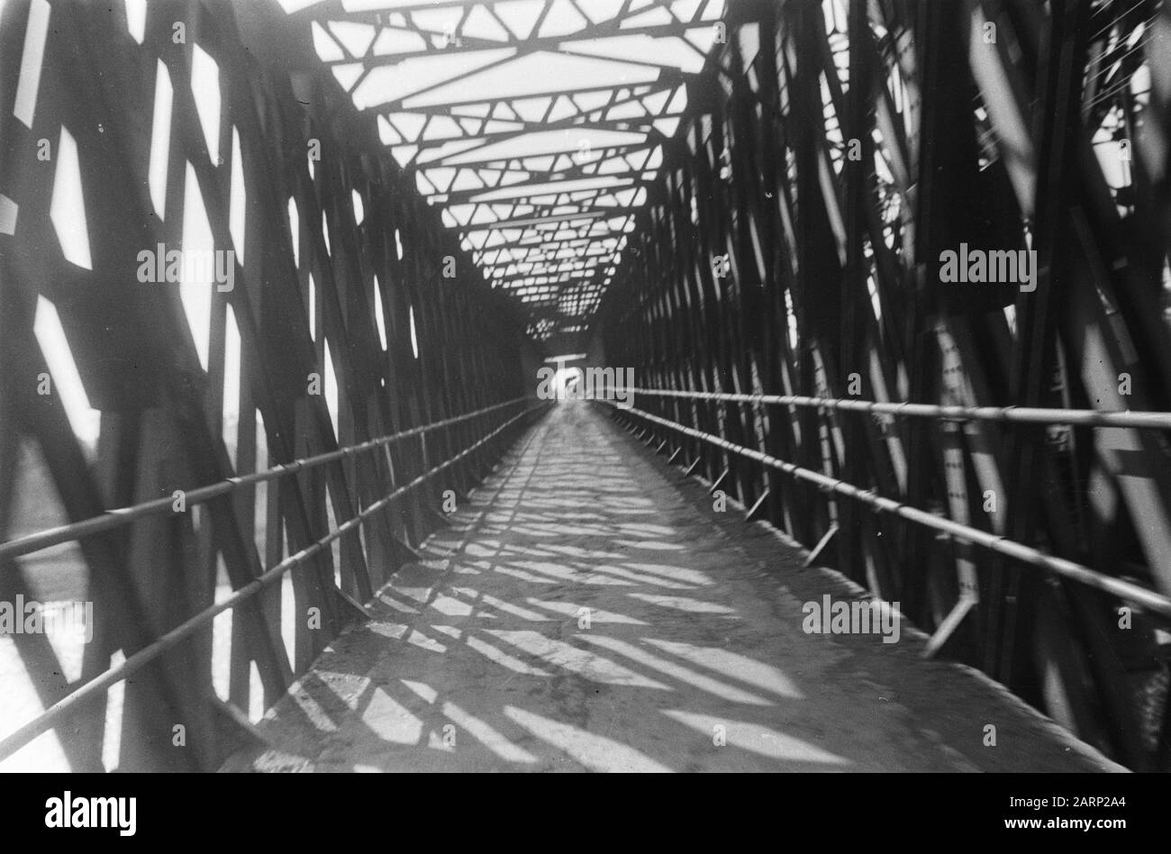 Action Outdoor Care  [constructing a Bailey Bridge] Date: July 1947 Location: Indonesia, Dutch East Indies Stock Photo