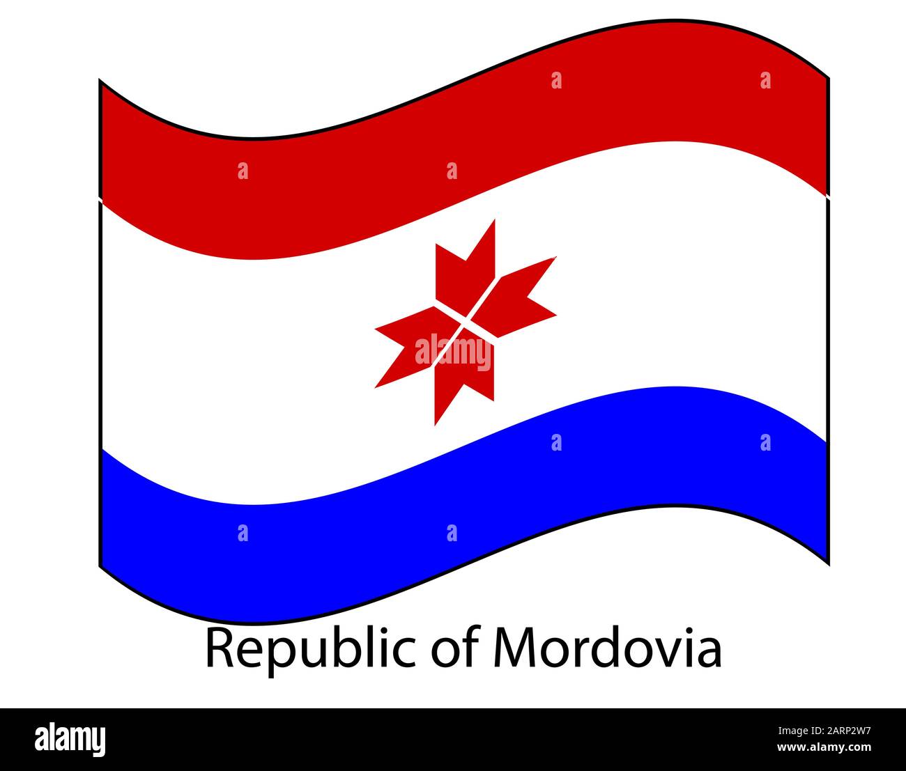 Mordovia flag. Mordovia flag Template for independence day. Stock Vector
