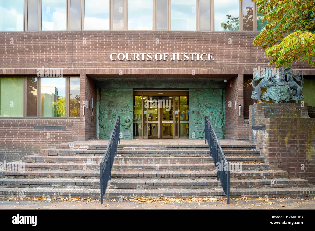 Portsmouth, Great Britain - November 1, 2019: Entrance to Courts of Justice Stock Photo