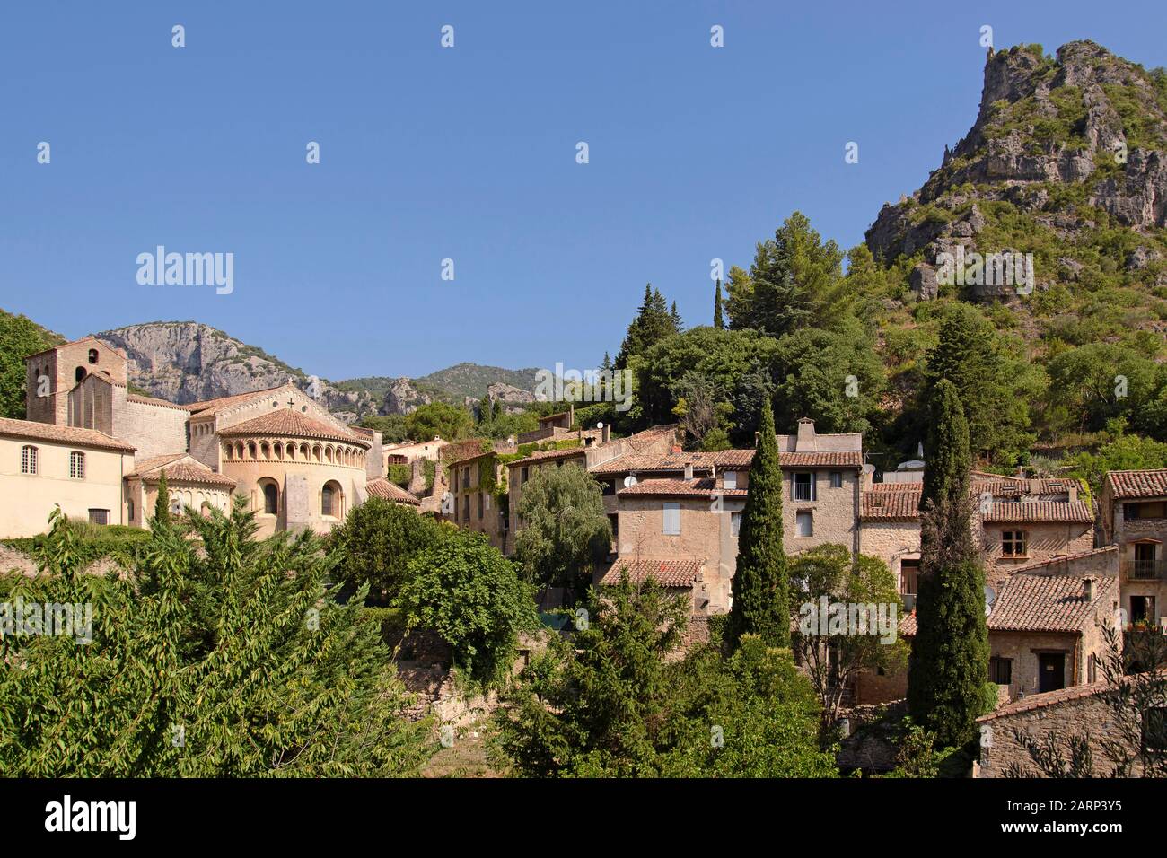 Saint-Guilhem-le-Désert, Languedoc-Roussillon, Frankreich, Europa Stock Photo