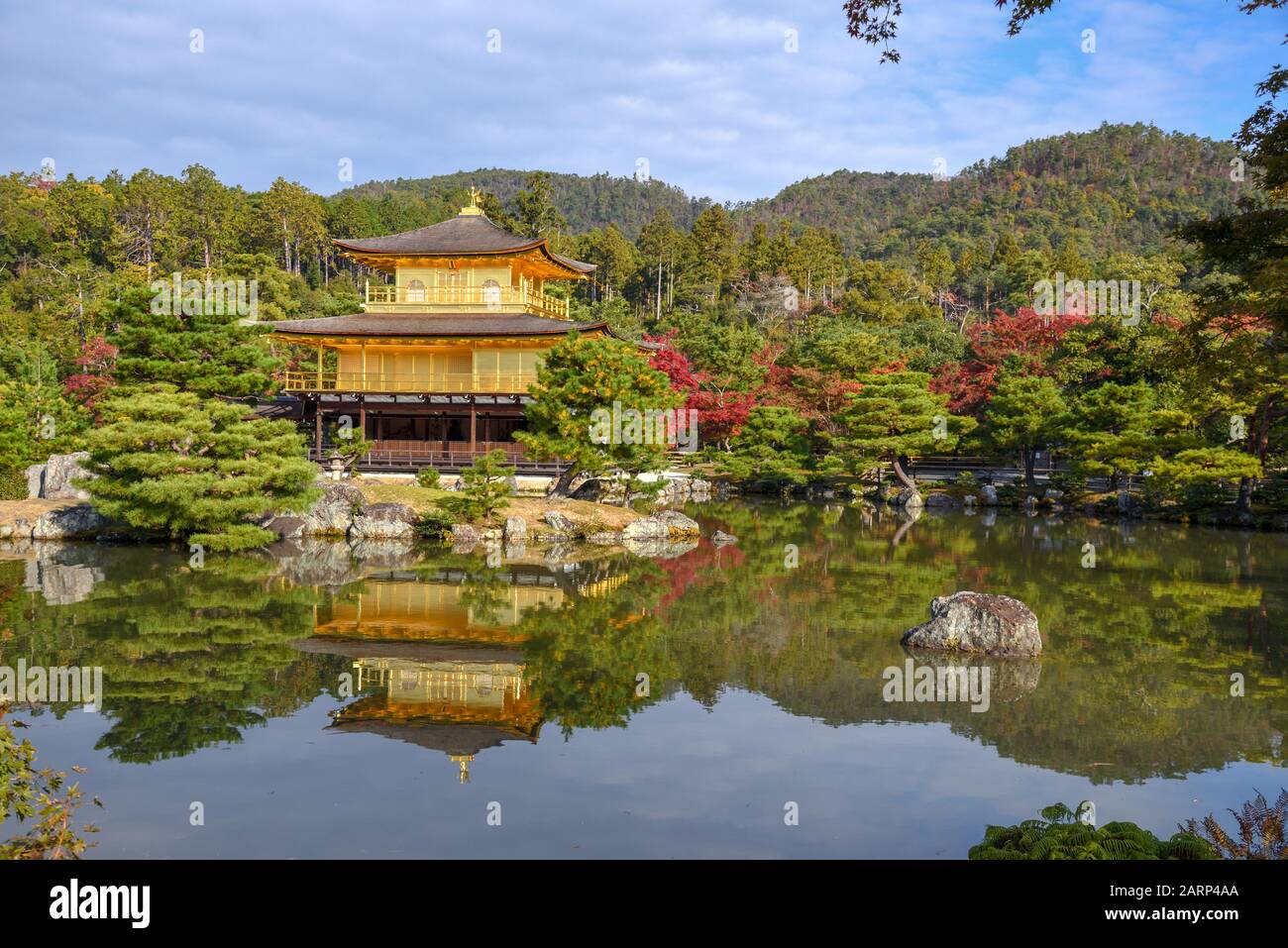 Beautiful view of Kinkakuji temple, Japan Stock Photo
