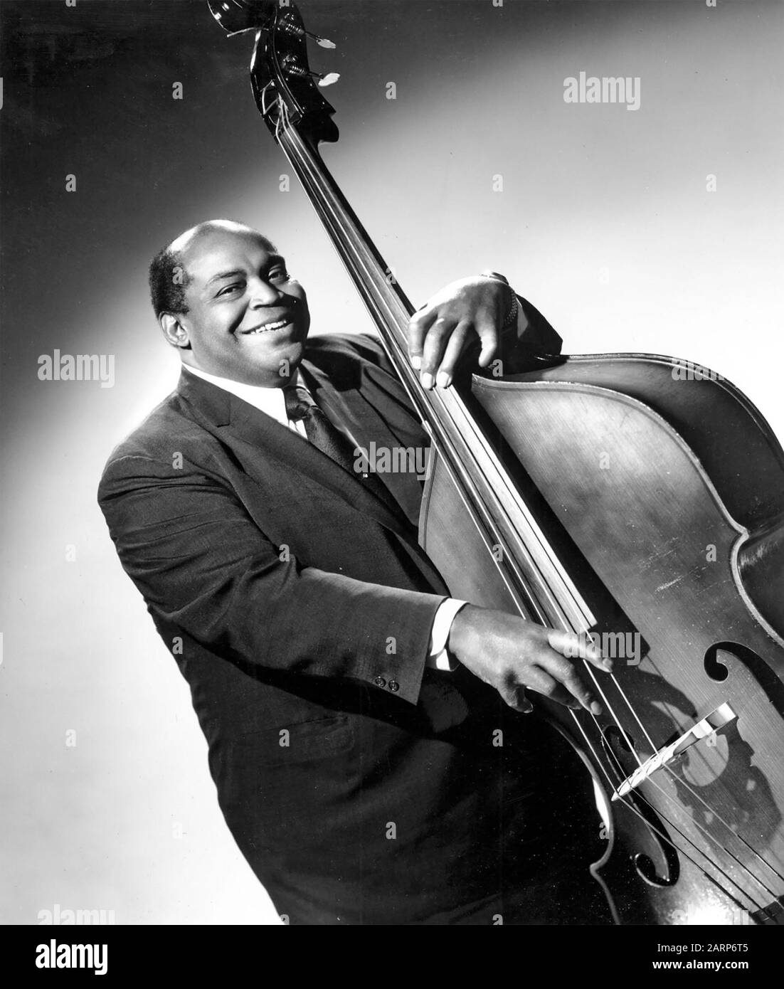 WILLIE DIXON (1915-1992) Promotional photo of American blues musician shown here on his upright bass about 1968 Stock Photo