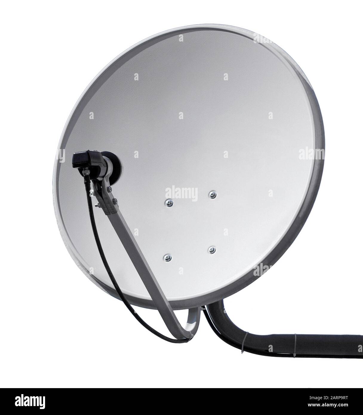 Satellite dish aerial antenna isolated on white background. Stock Photo