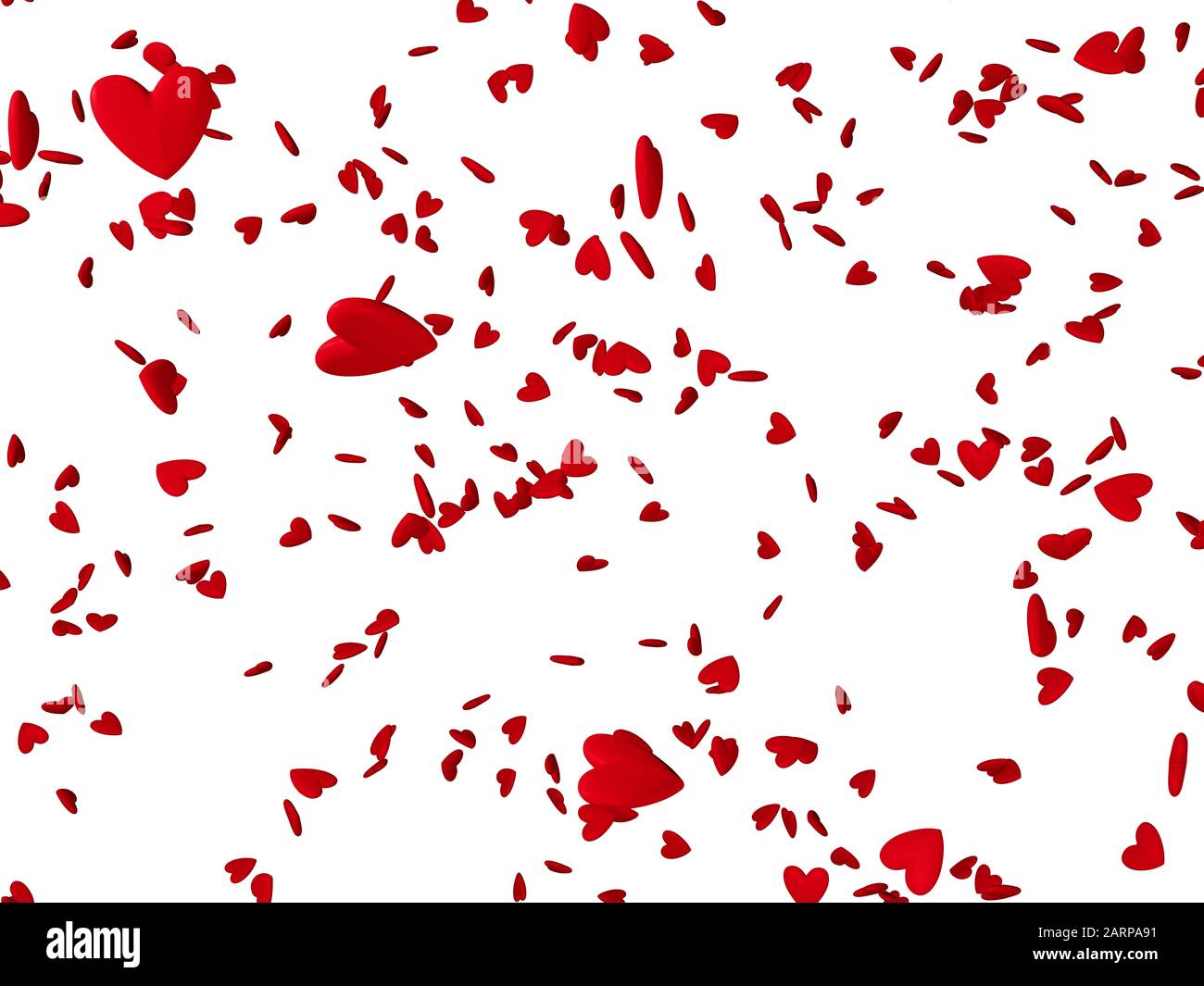 3D rendering of red heart figures, on white background Stock Photo - Alamy