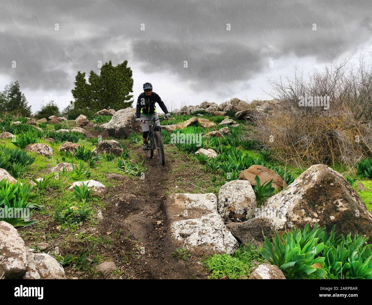 mountain biking rain
