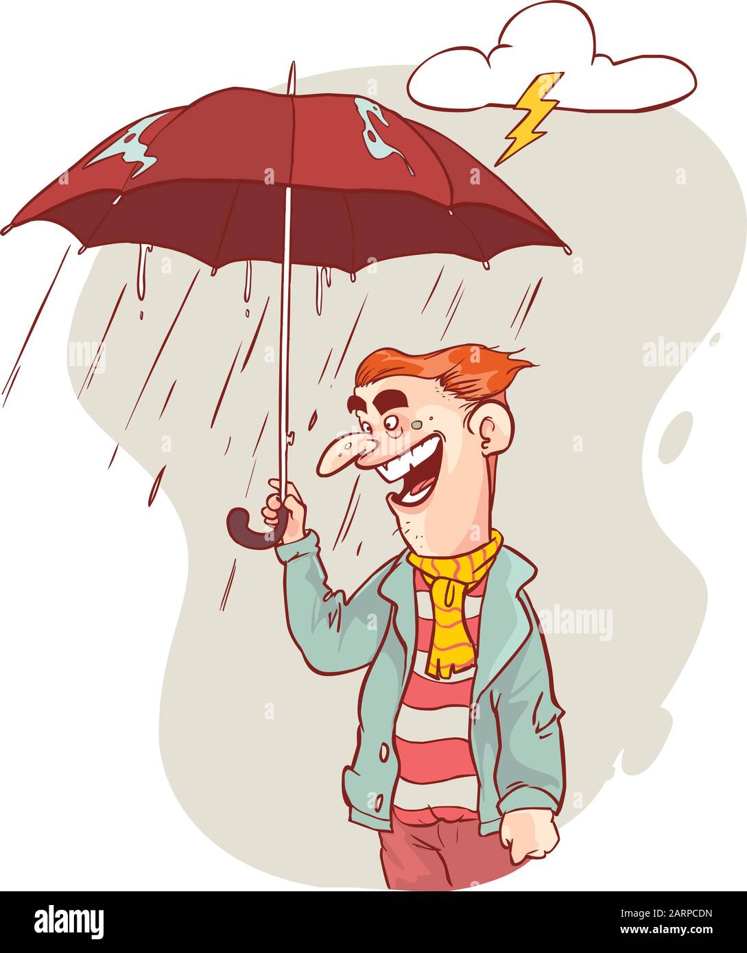 Protection businessman with umbrella in storm vector image Stock Vector ...