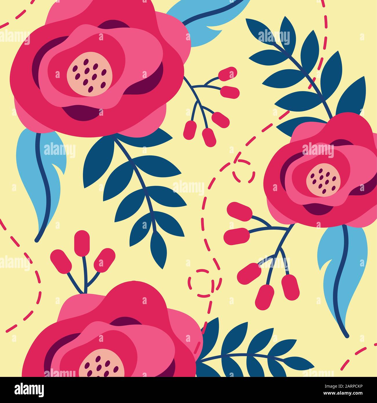 flowers and leafs garden scene Stock Vector Image & Art - Alamy