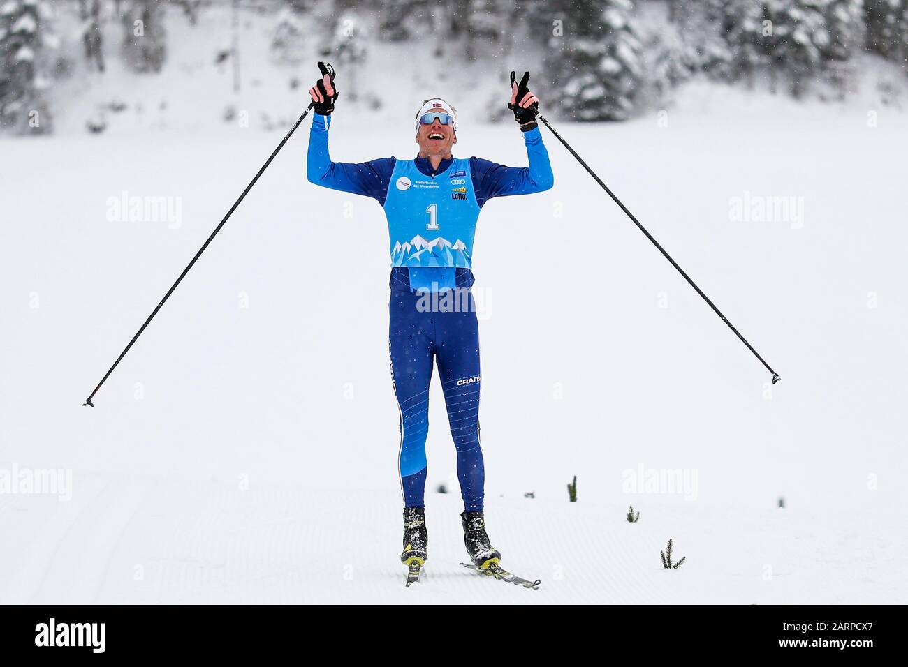 SANKT ULRICH AM PILLERSEE , 29-01-2020 , Rick Hoenderop wins the NK nordic ski freestyle 2020. Stock Photo