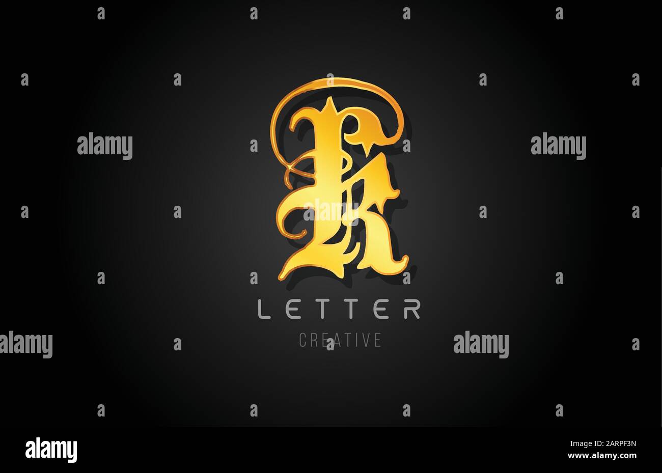 K gold golden letter alphabet design for logo company icon. Metal or ...