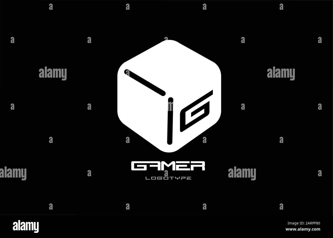 black and white game 3d gaming cube business logo icon design for ...