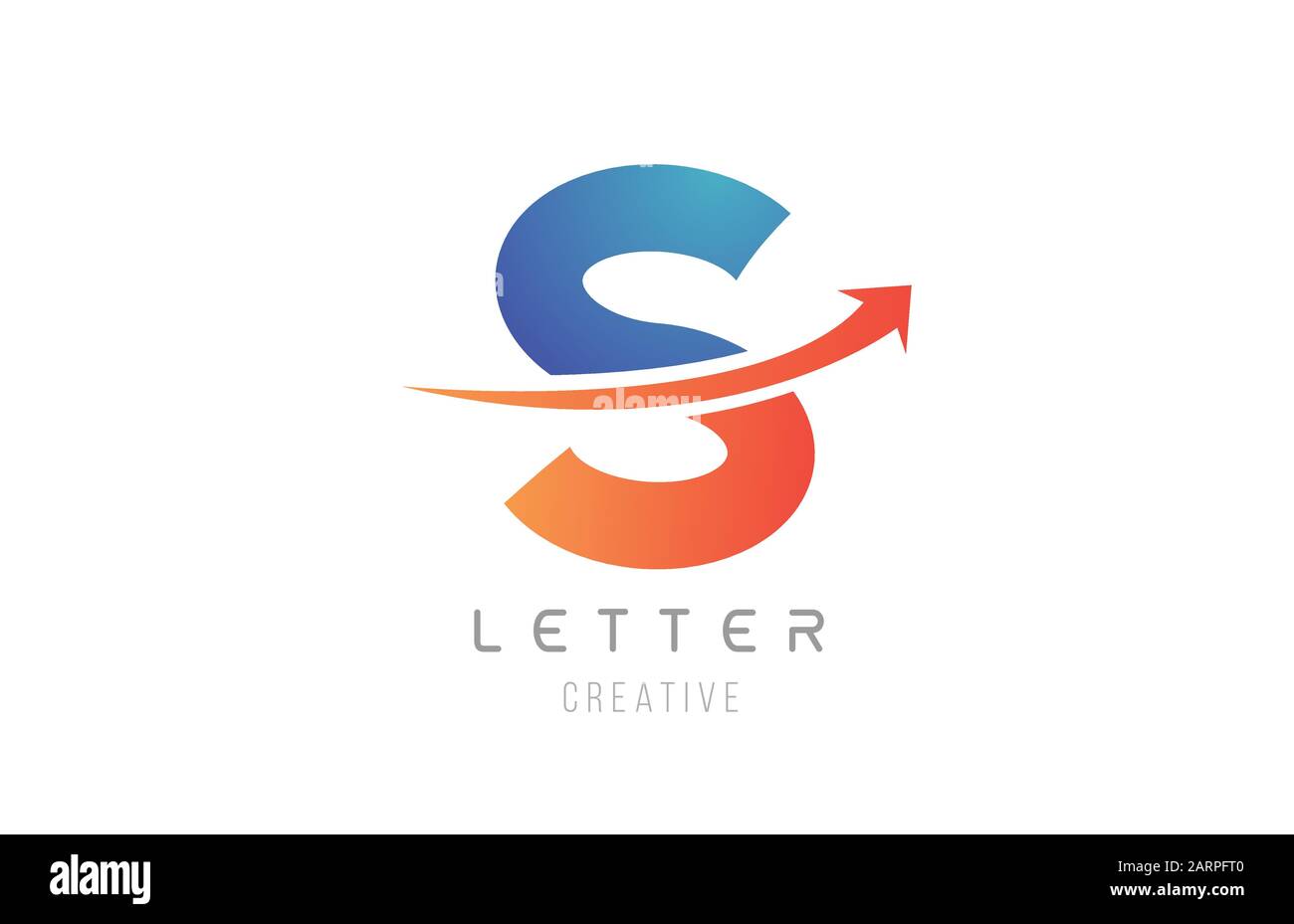 blue orange S letter alphabet icon design for company template ...