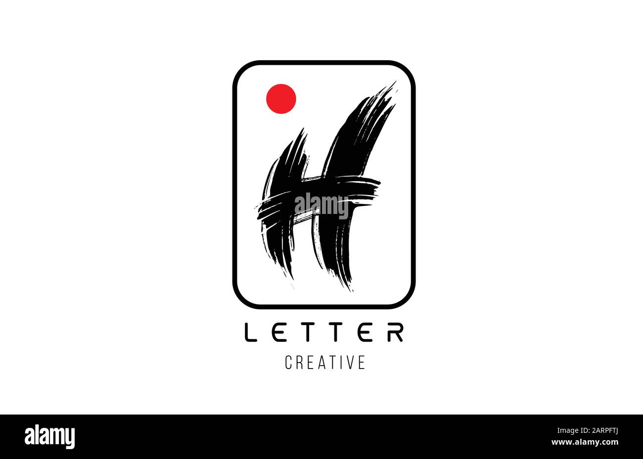 letter alphabet H grunge grungy brush design for logo company icon ...
