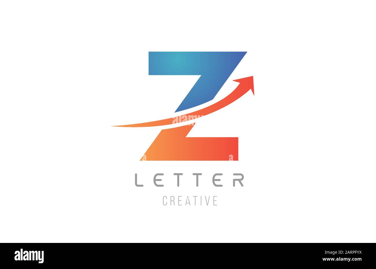 blue orange Z letter alphabet icon design for company template ...