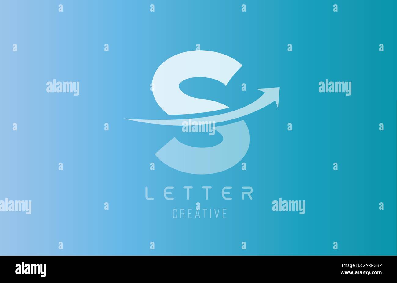 S alphabet letter logo in blue white color for icon design template ...