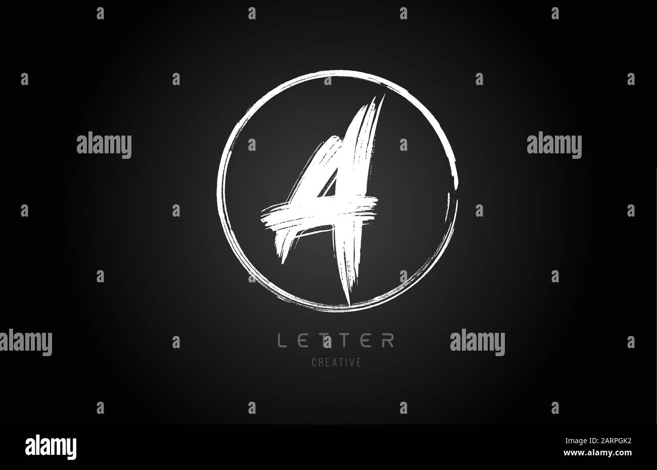 grunge A brush stroke letter alphabet logo icon design template with ...