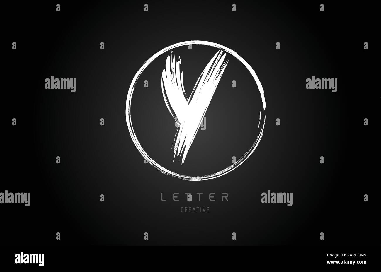 grunge Y brush stroke letter alphabet logo icon design template with ...