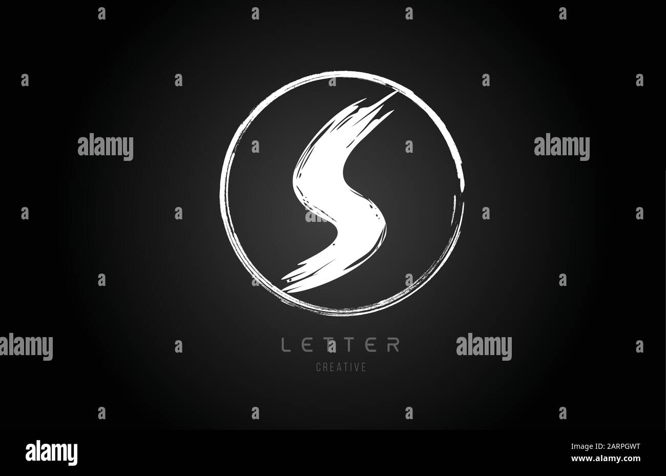 grunge S brush stroke letter alphabet logo icon design template with ...