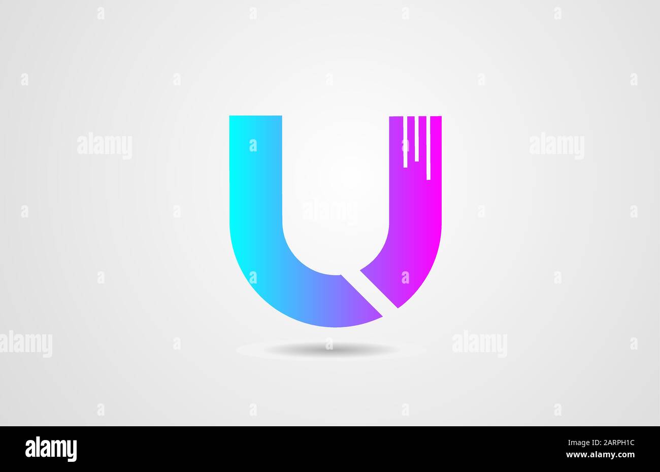 pink blue alphabet letter U logo icon design template for corporate ...