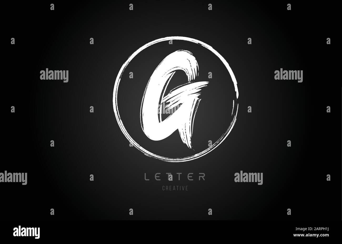 grunge G brush stroke letter alphabet logo icon design template with ...