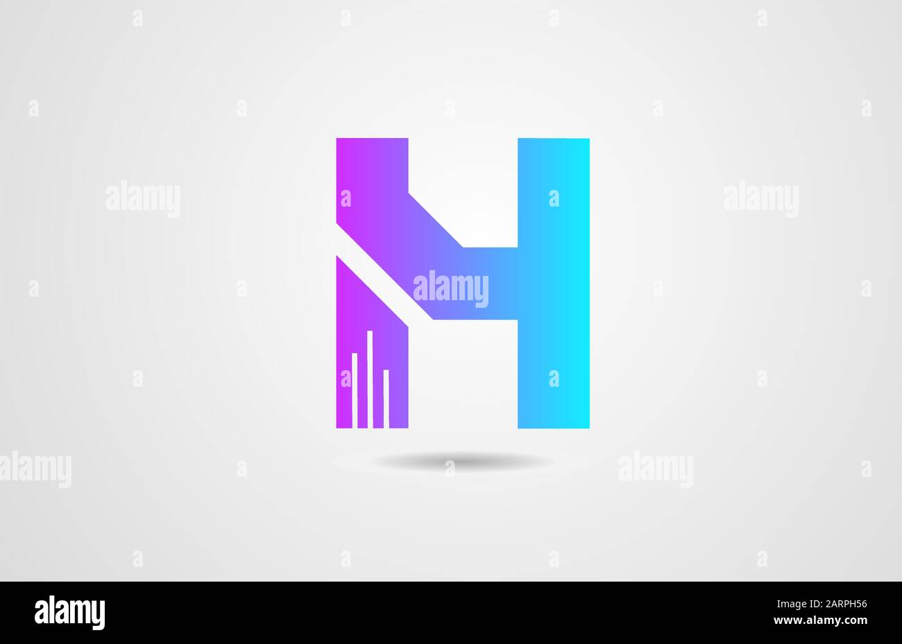 pink blue alphabet letter H logo icon design template for corporate ...