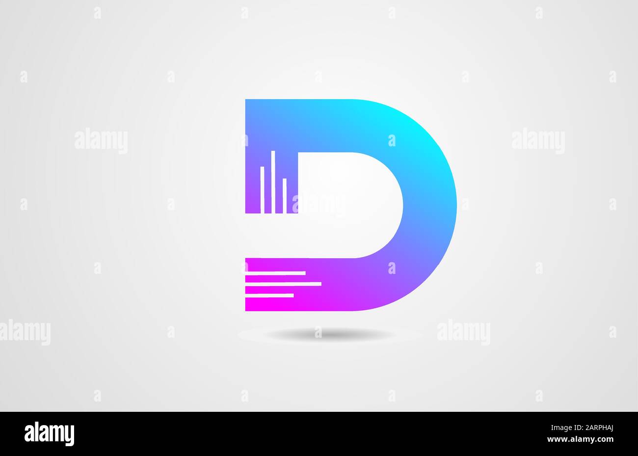 pink blue alphabet letter D logo icon design template for corporate ...