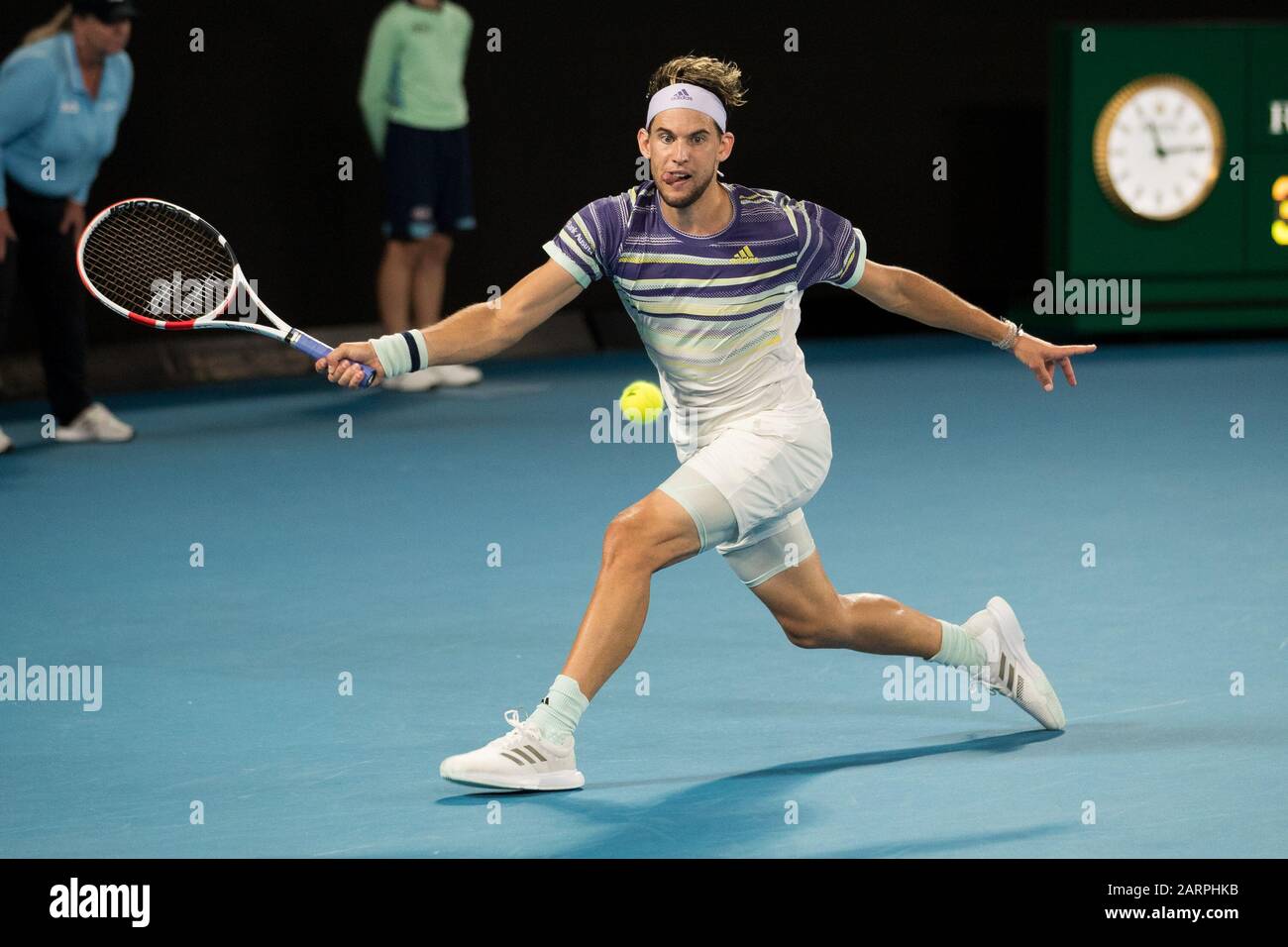 Knoglemarv suge Regan Melbourne, Australia. 29th Jan, 2020. Dominic Thiem of Austria plays a  forehand before defeating Rafael Nadal of Spain 7-6 7-6 4-6 7-6 during the  Quarter Finals match at the ATP Australian Open