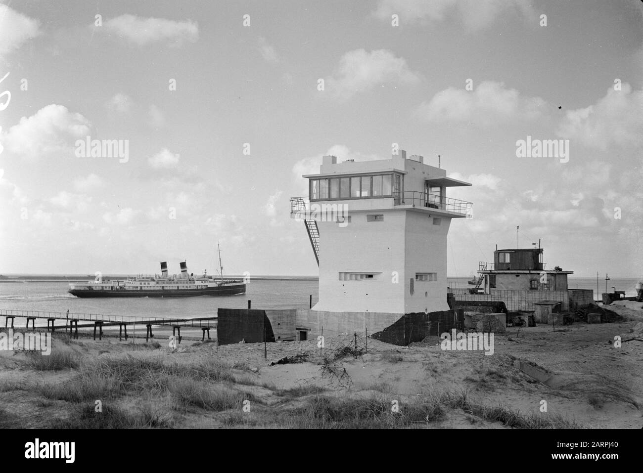 From German bunker to signalling Date: 23 February 1948 Stock Photo