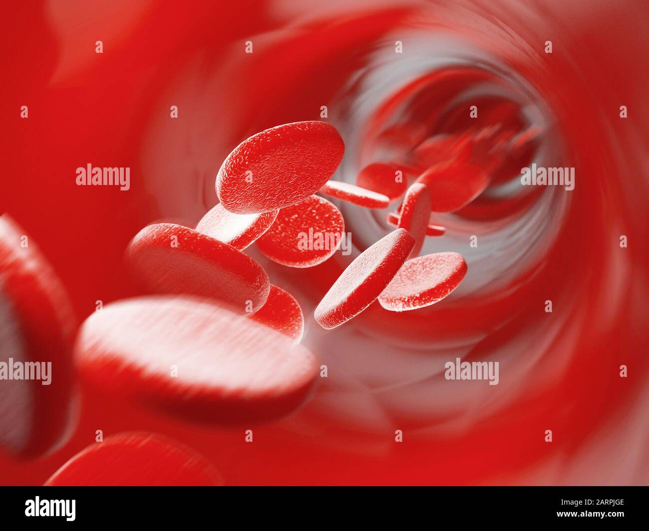 3D rendering illustration of many blood cells Stock Photo