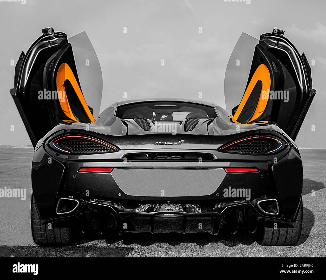 MCLAREN 570S Dark Grey Stock Photo