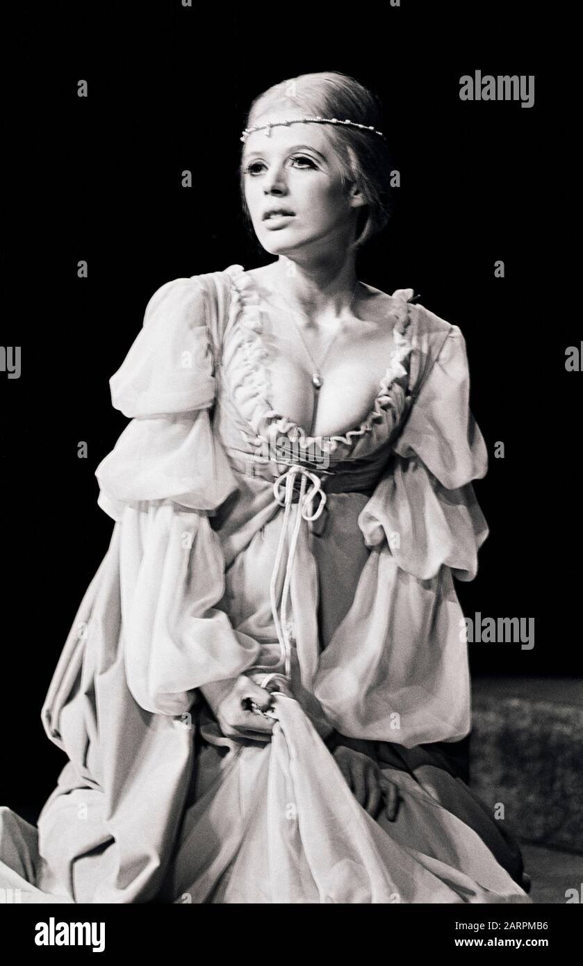 Marianne Faithfull as Ophelia in HAMLET by Shakespeare directed by Tony Richardson at the Roundhouse, London in 1969. Marianne Faithfull, English singer, songwriter and actress, born 29 December 1946 in Hampstead, London. Stock Photo