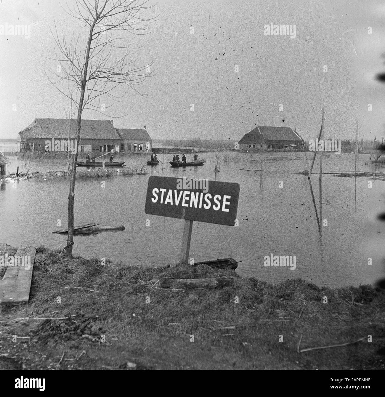 Watersnood 1953 [Flood plates]  Stavenisse Date: 17 February 1953 Location: Stavenisse, Zeeland Stock Photo