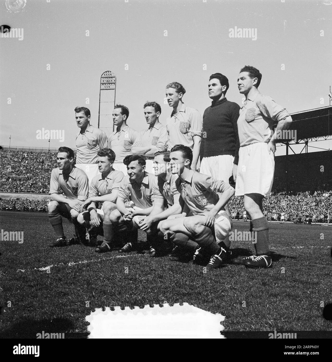 Football. Holland versus Belgium. Dutch team Date 19 April 1953