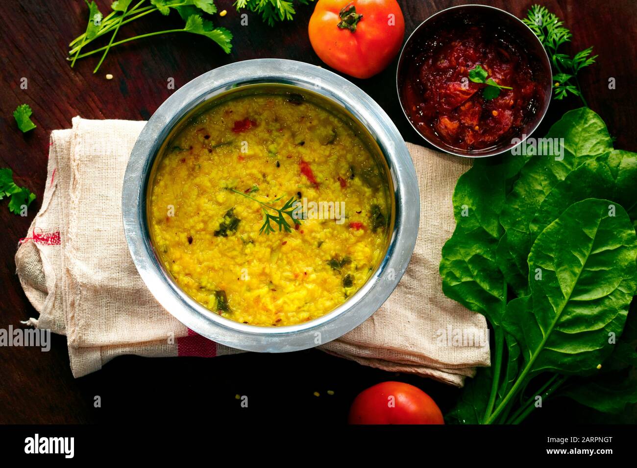 Famous Indian Food Khichdi is ready to serve Stock Photo