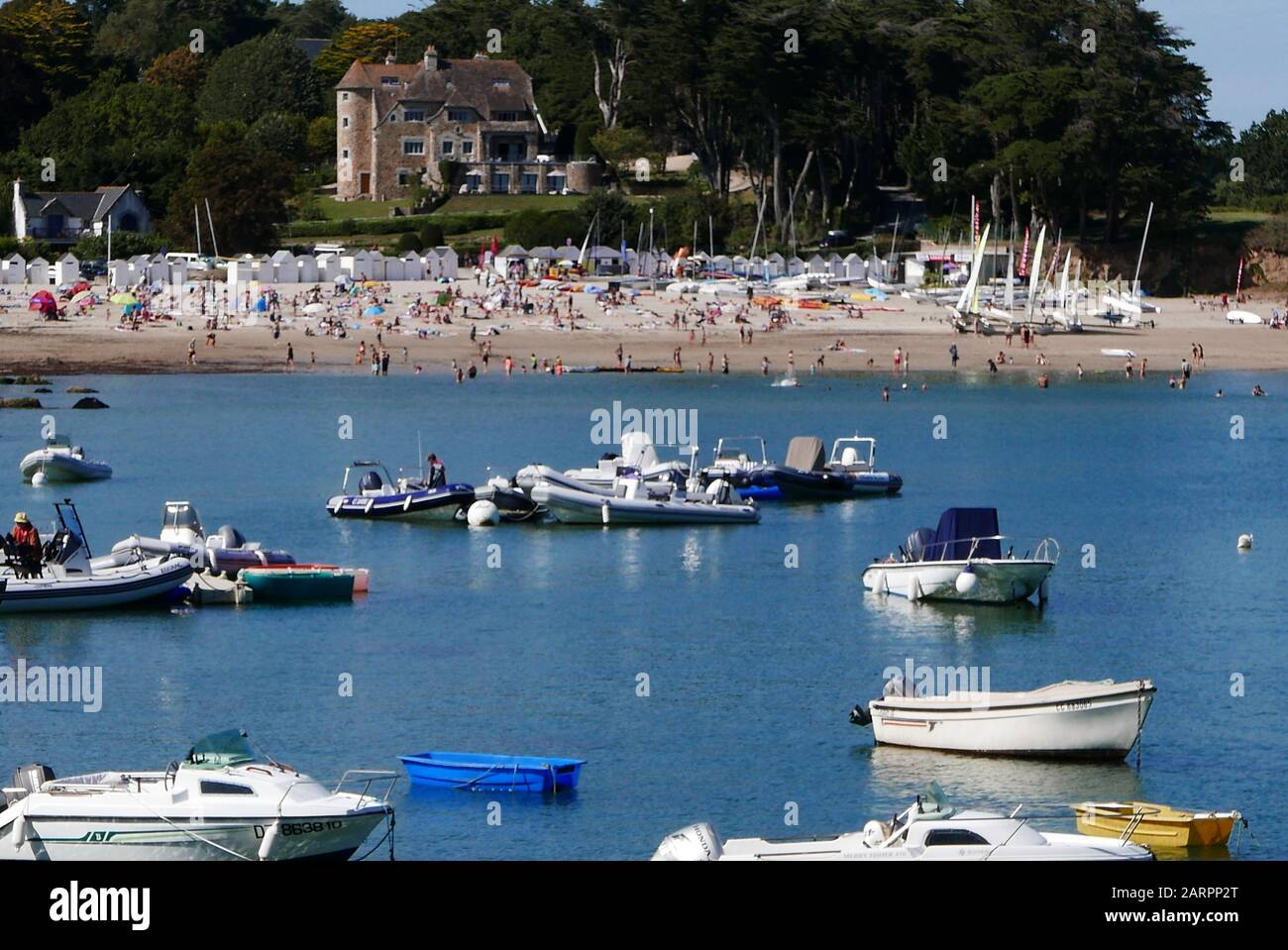 Port Manec'h harbor, Nevez, Finistere, Bretagne, France, Europe Stock Photo