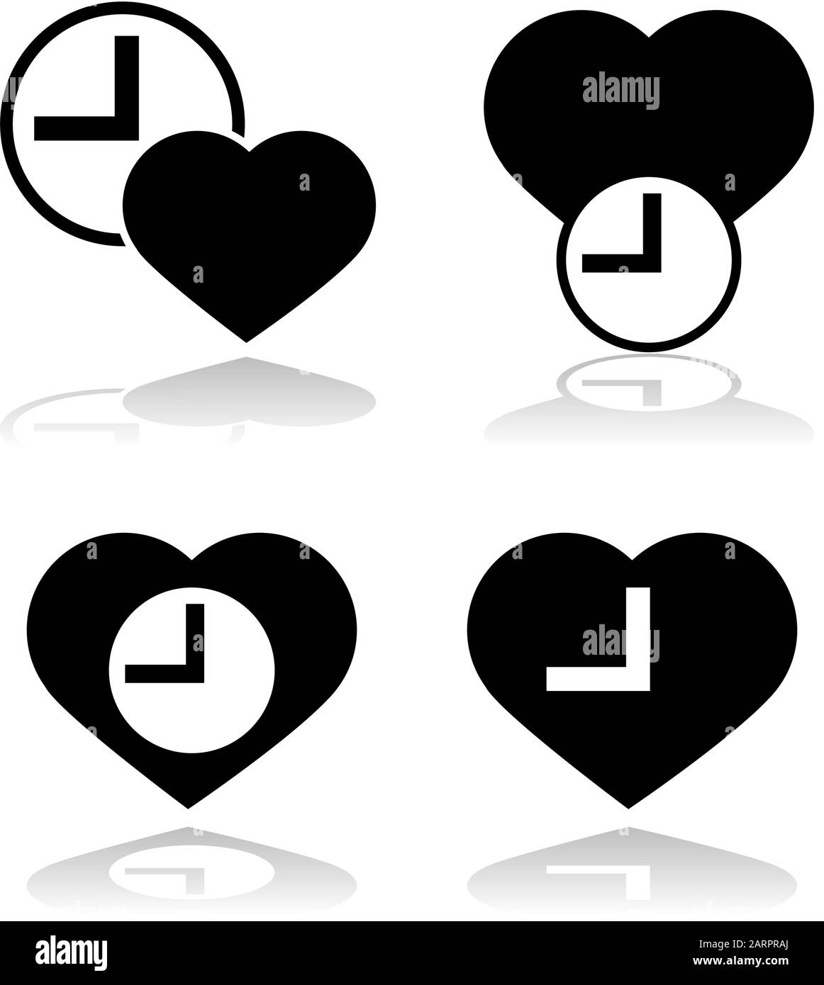 Icon showing a heart and a clock to symbolize heart rate Stock Vector ...