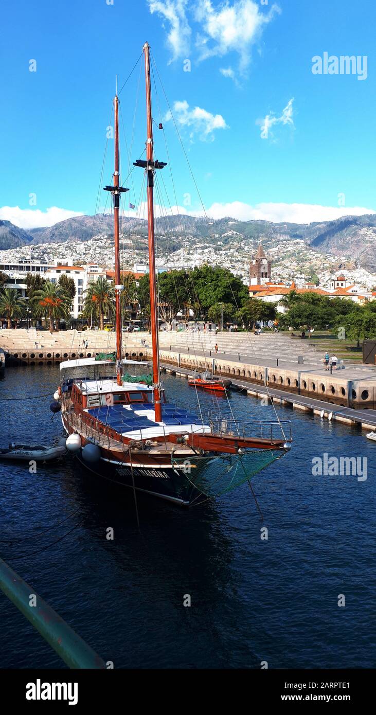 The Port where ferries and Cruise Liners Berth in Funchal Madeira