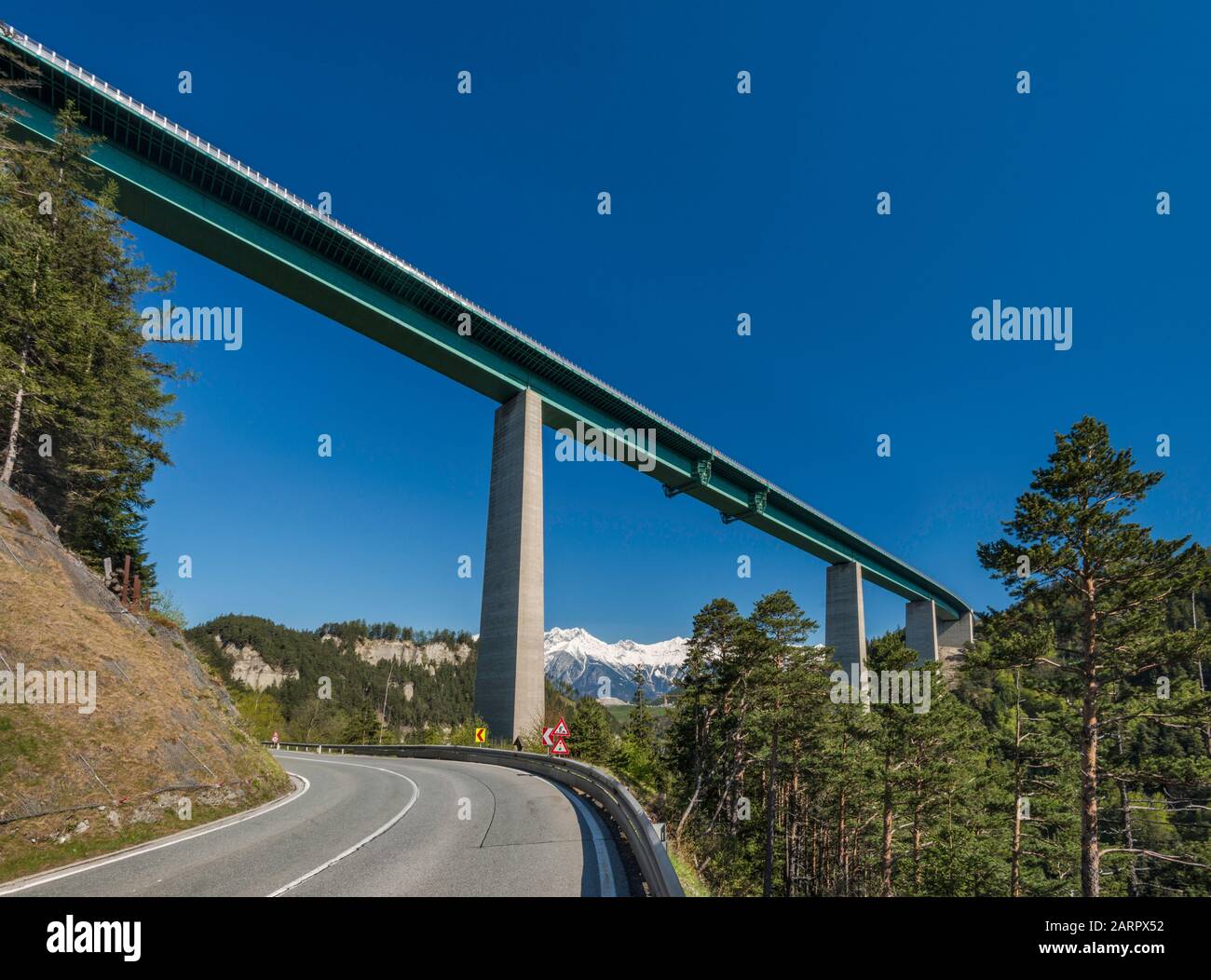 Europa Bridge on A13 Brennerautobahn, near Innsbruck, Tyrol, Austria Stock Photo