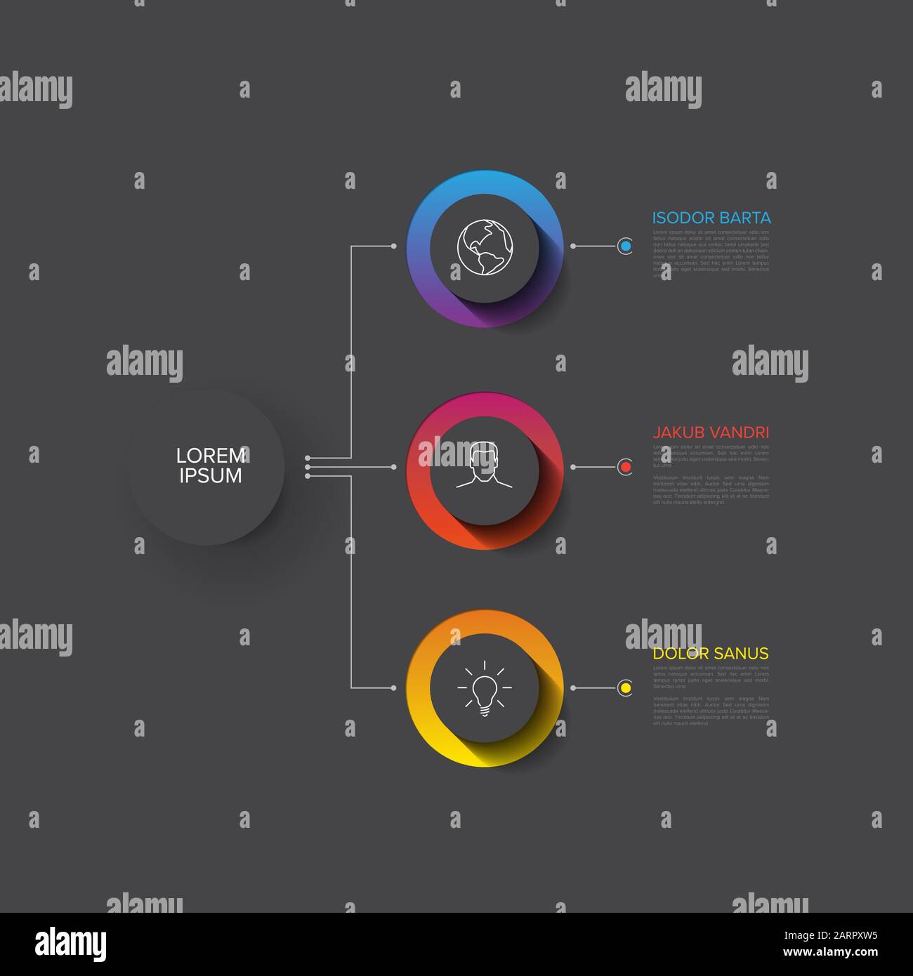 Vector multipurpose Infographic template with three elements options ...
