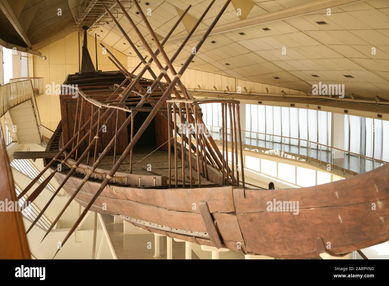 Khufu ship at Giza Egypt Stock Photo