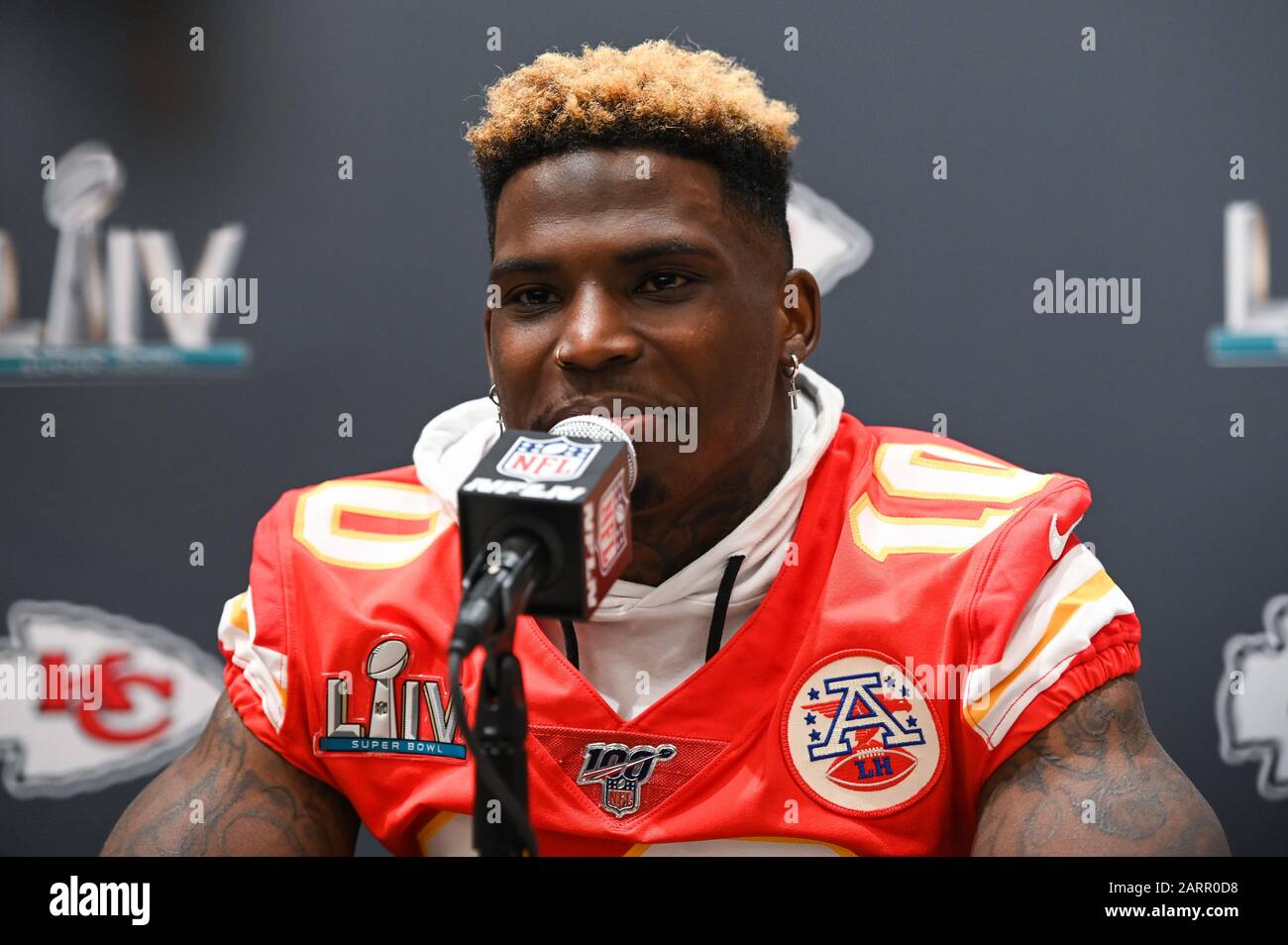 Miami, USA. 29th Jan, 2020. Kansas City Chiefs wide receiver Tyreek
