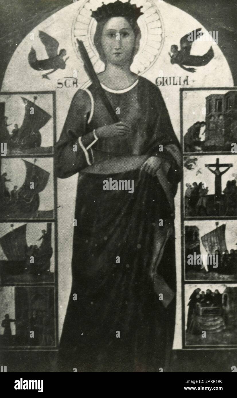 Saint Giulia, painting by Italian artist Maestro di San Torpè, Livorno