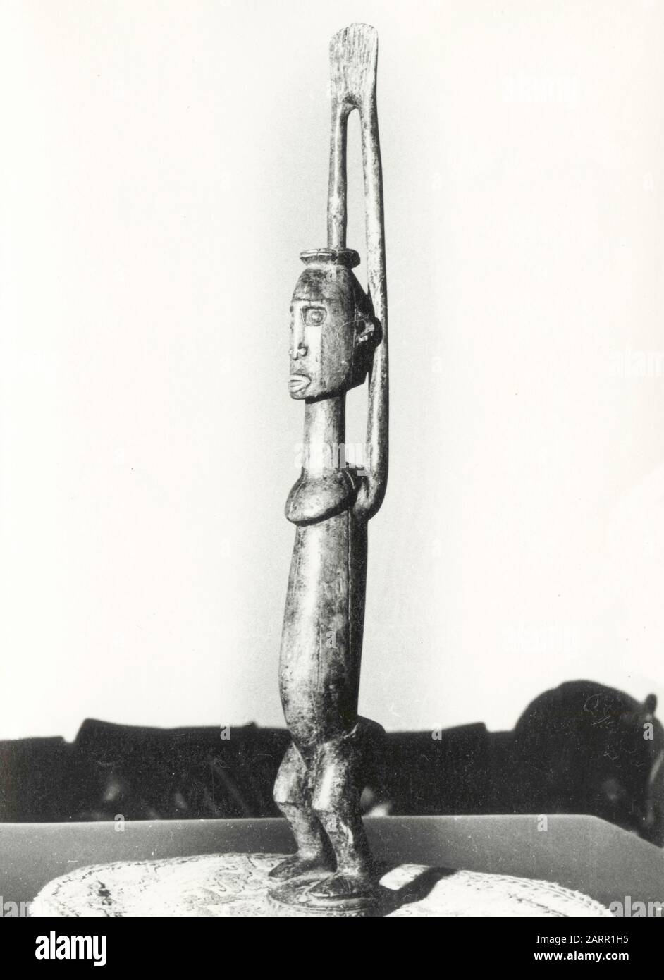 African tribal wooden figure sculpture, 1950s Stock Photo