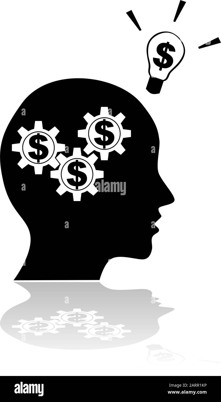 Concept Illustration Showing A Person Thinking About Money Having A Financial Related Idea Stock Vector Image Art Alamy