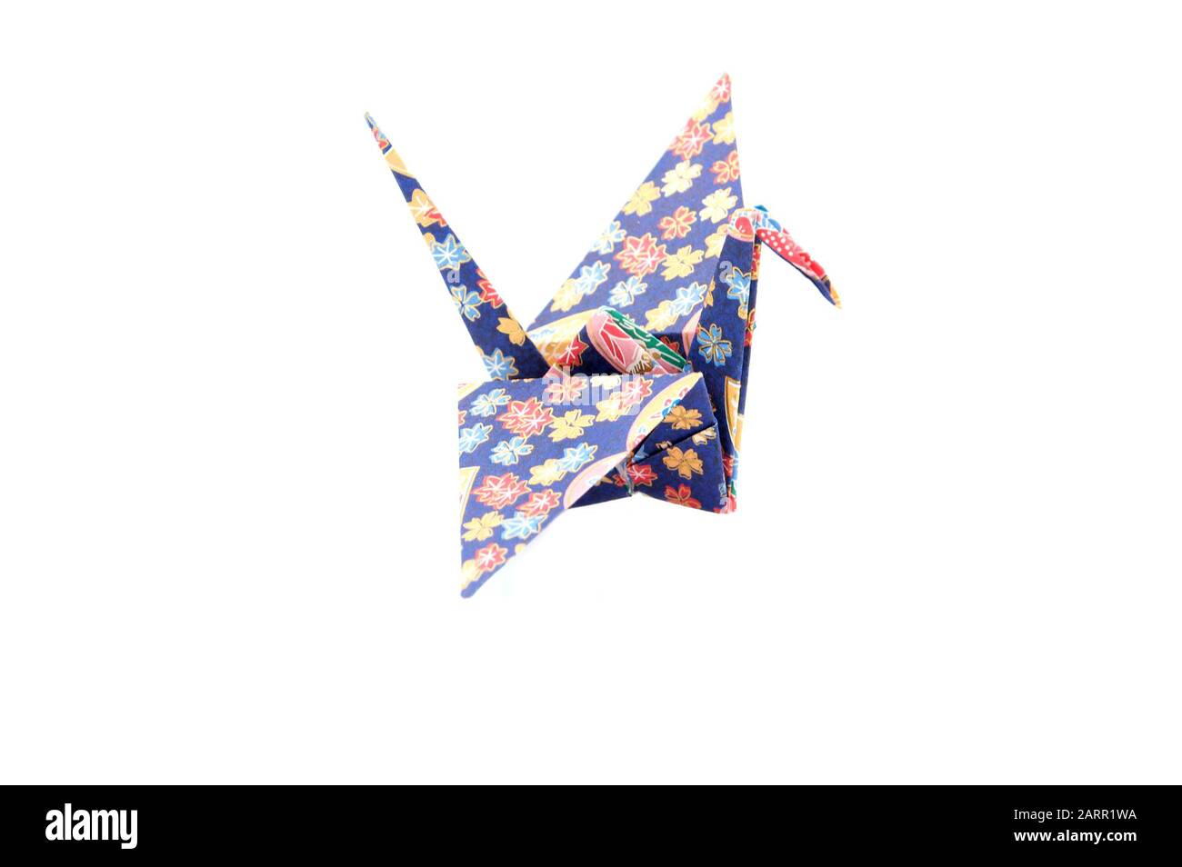 origami crane isolated on white background Stock Photo