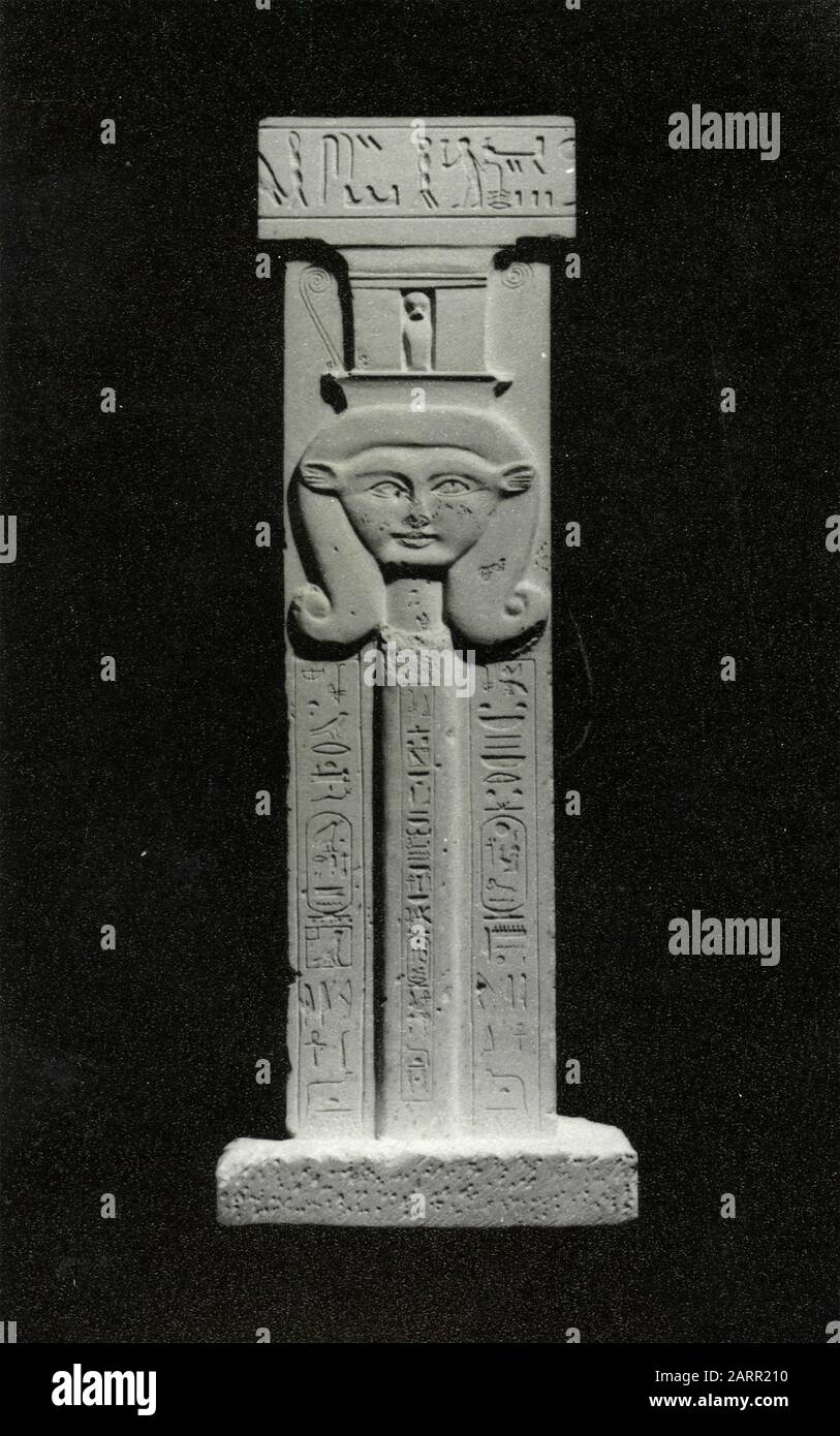 Stele representing Egyptian goddess Hathor, Egypt 1950s Stock Photo