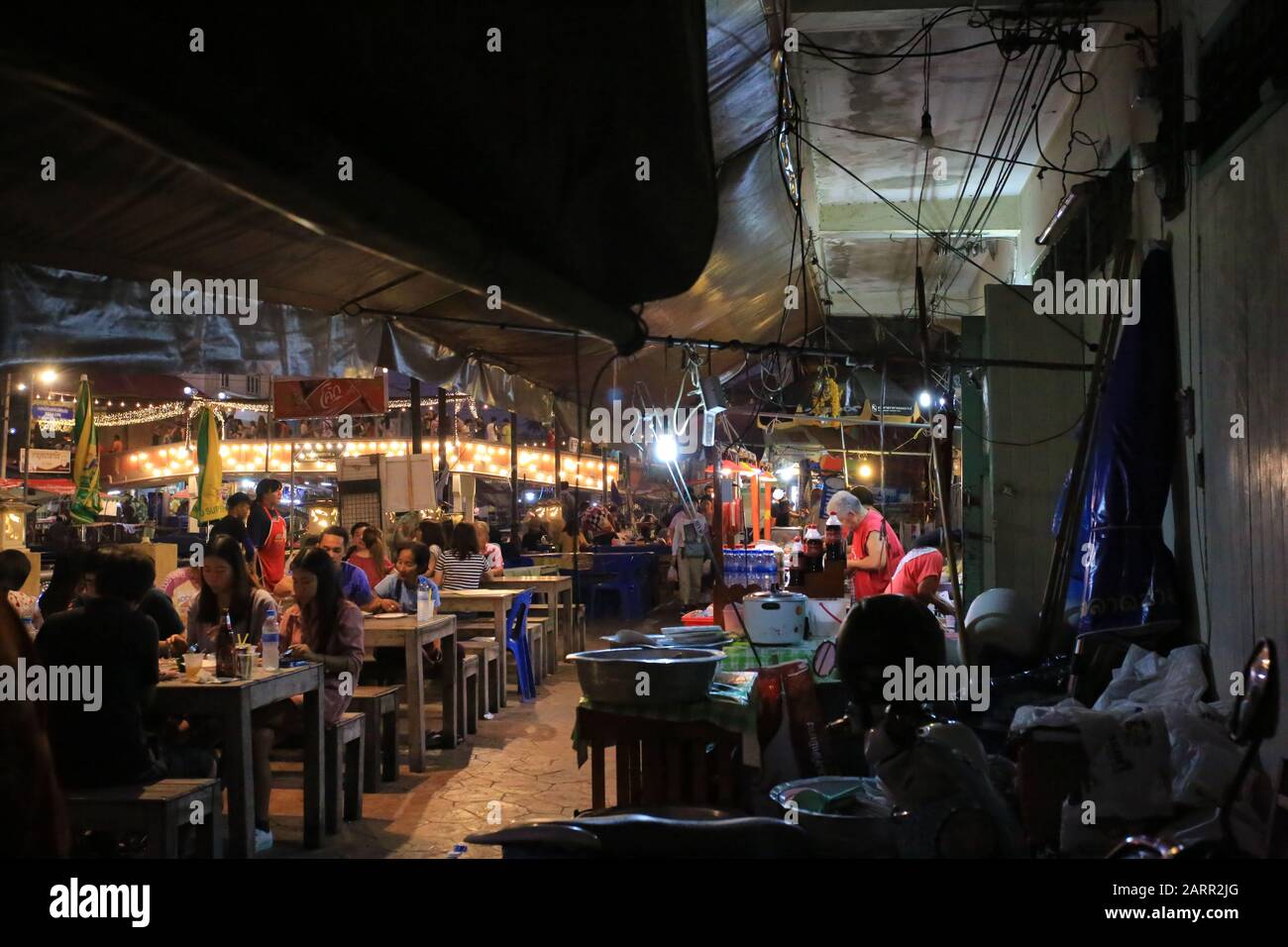 Bangkok Thailand 29 December 2019 The Night View Of Amphawa