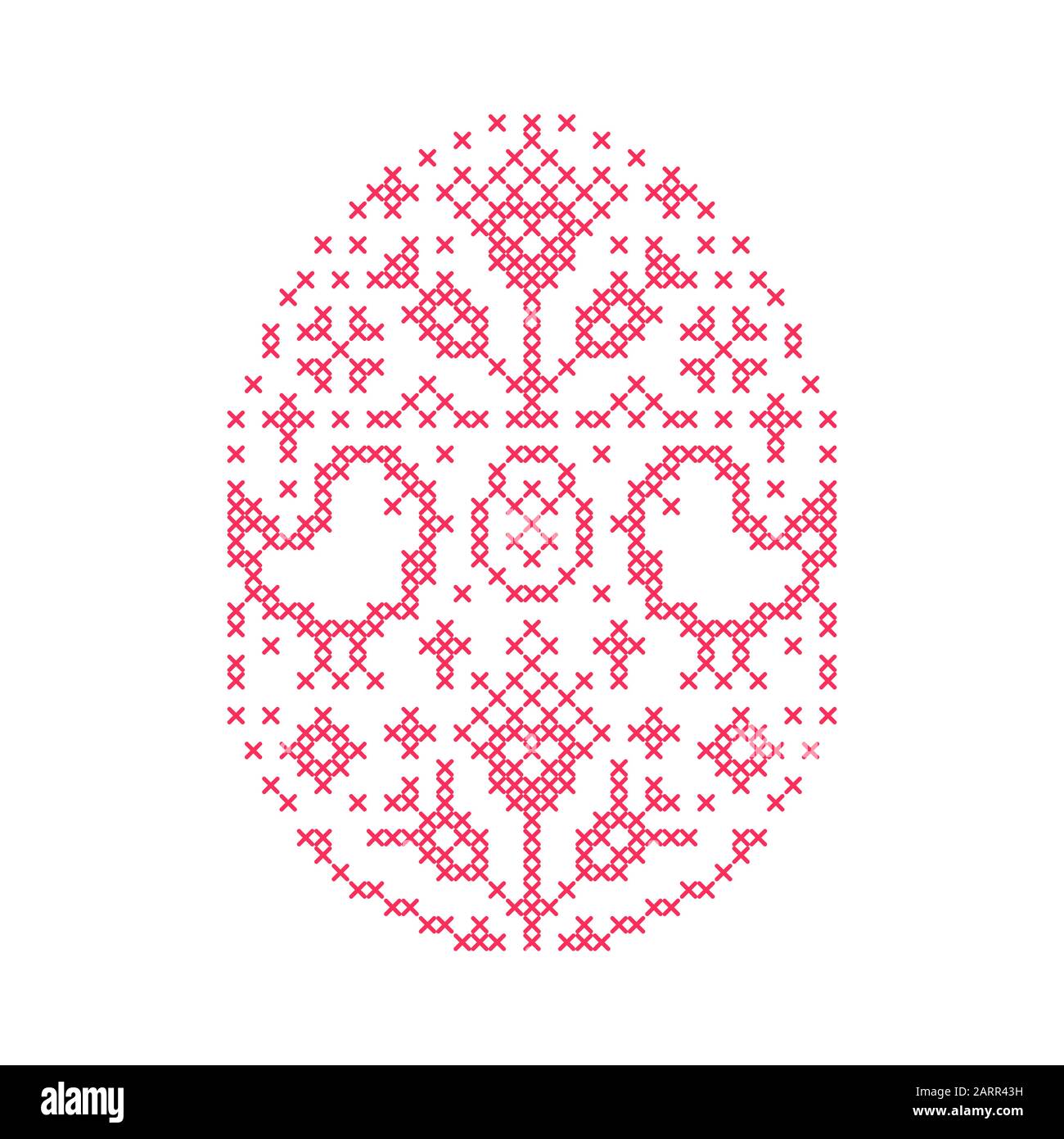 Embroidered Easter egg Stock Vector