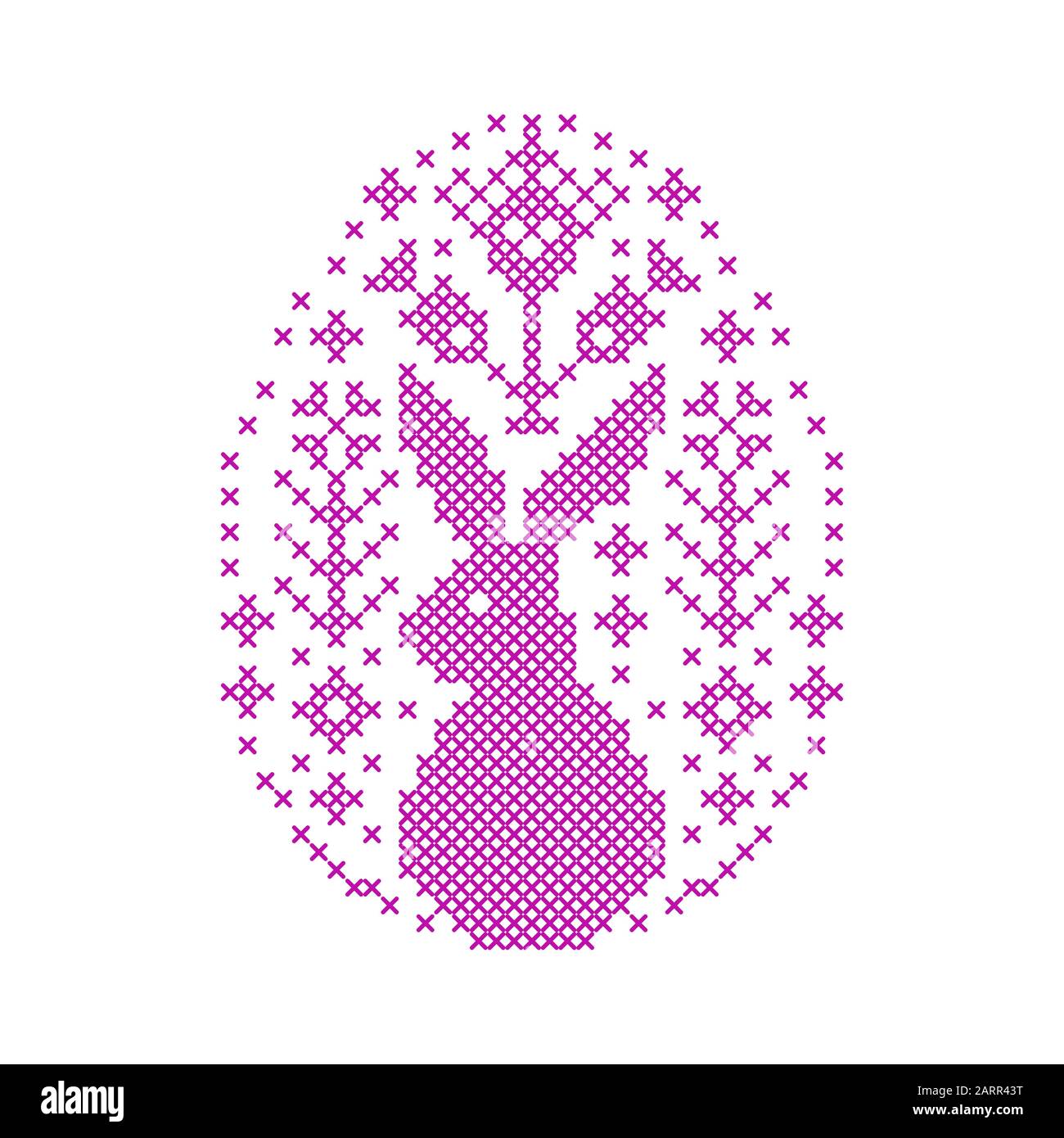 Embroidered Easter egg Stock Vector